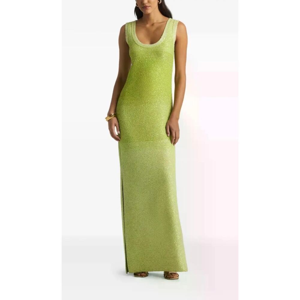 St. John Sequin Knit Maxi Dress SZ L - Picture 1 of 12